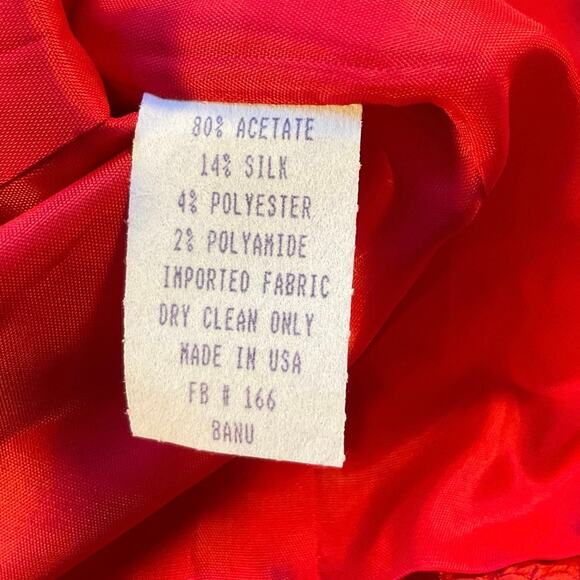 Banu Paris Silk Blend Sheath Dress and Jacket Size 8 Vintage NWT Holiday Hearts - Picture 9 of 16